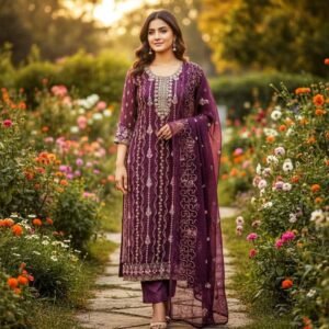 Premium Indian Georgette Unstitched Three-Piece Collection 1
