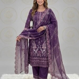 Premium Luxury Organza Unstitched Three-Piece Collection 1